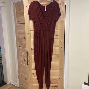 Latched Mama Women's Burgundy Jumpsuit